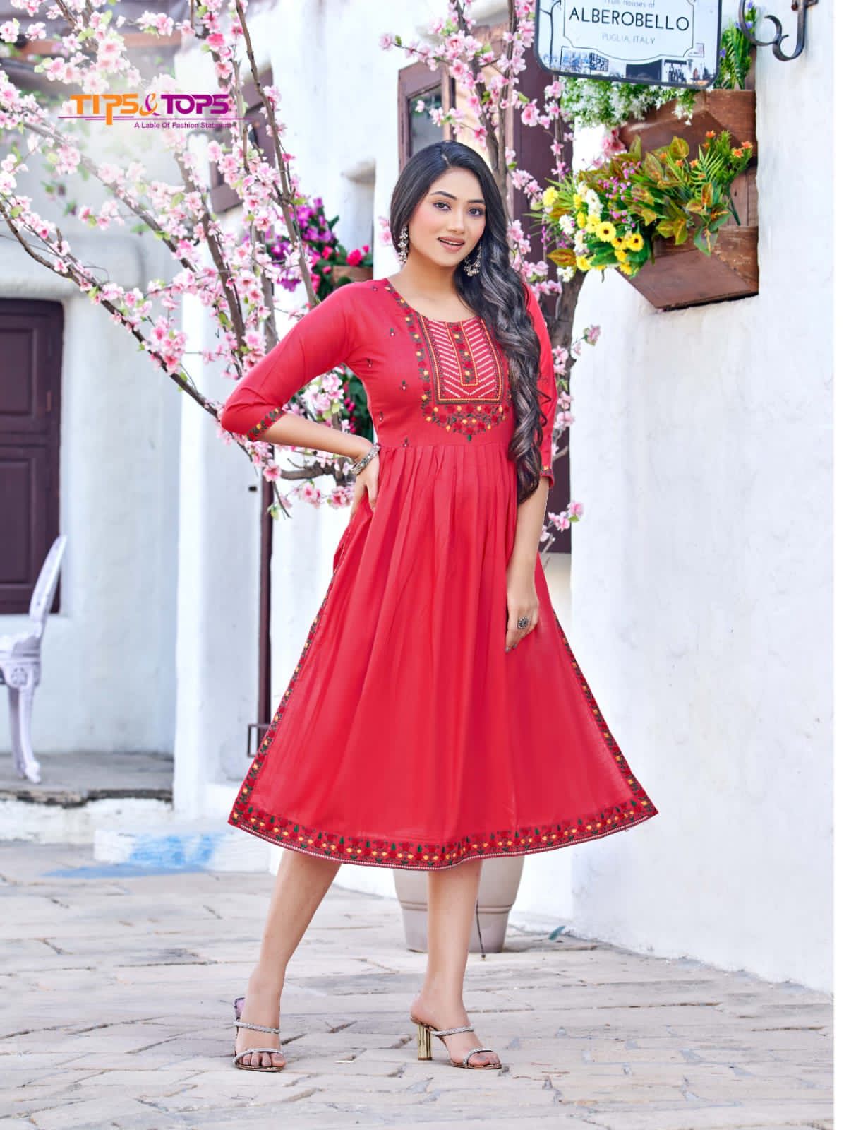 Tips And Tops Nyra Ethnic Wear Wholesale Anarkali Kurti Catalog
